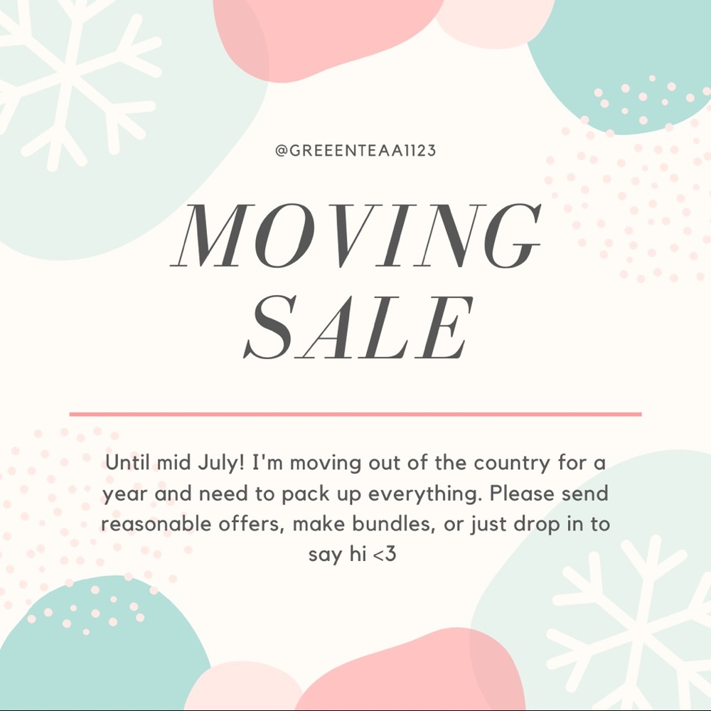 MOVING SALE FOR THREE WEEKS
